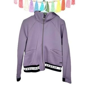 Under Armour Purple Mesh Sport Zip Up Loose Coupe Jacket Size Medium Women’s